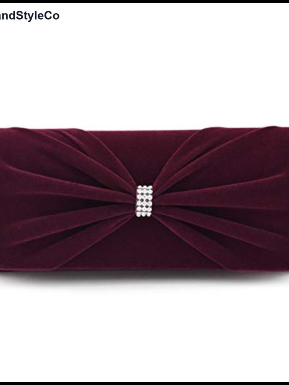 Elegant Velvet Clutch Evening Bag with Bow Front & Rhinestone Accent